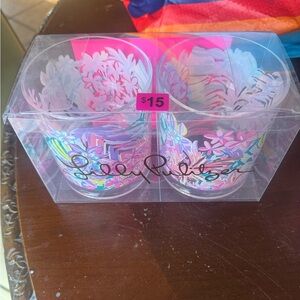 Lilly Pulitzer Pink Acrylic Glass Set